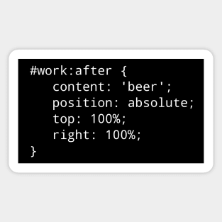 CSS Geeky Programmer Front End Developer Beer Joke Sticker